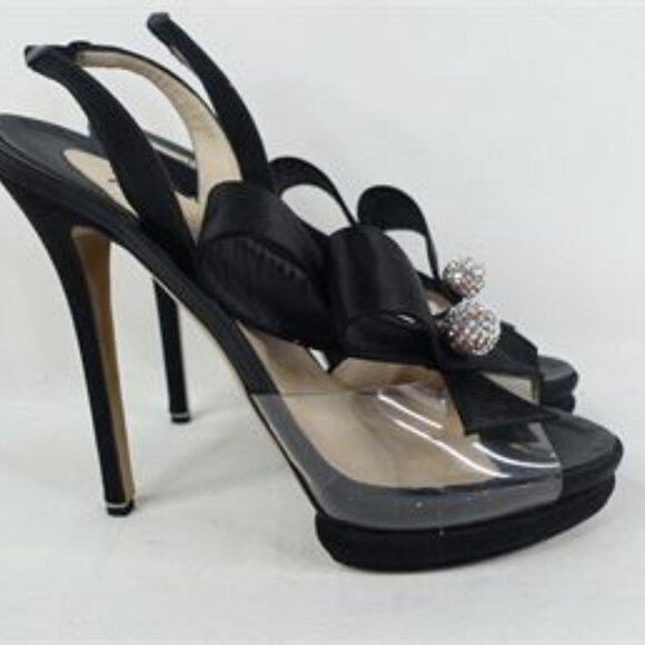 Nicholas Kirkwood Women's Black Embellished Strappy Sandal Pumps Size: 40 - Picture 6 of 9